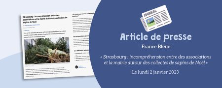 France Bleu : article de presse sur la Collecte de sapins