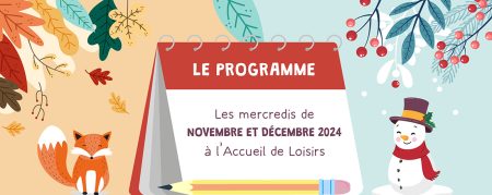 Le programme des mercredis de novembre et décembre 2024