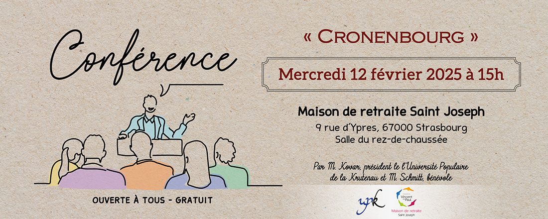 You are currently viewing Conférence « Cronenbourg » par l’UPK à Saint Jo’