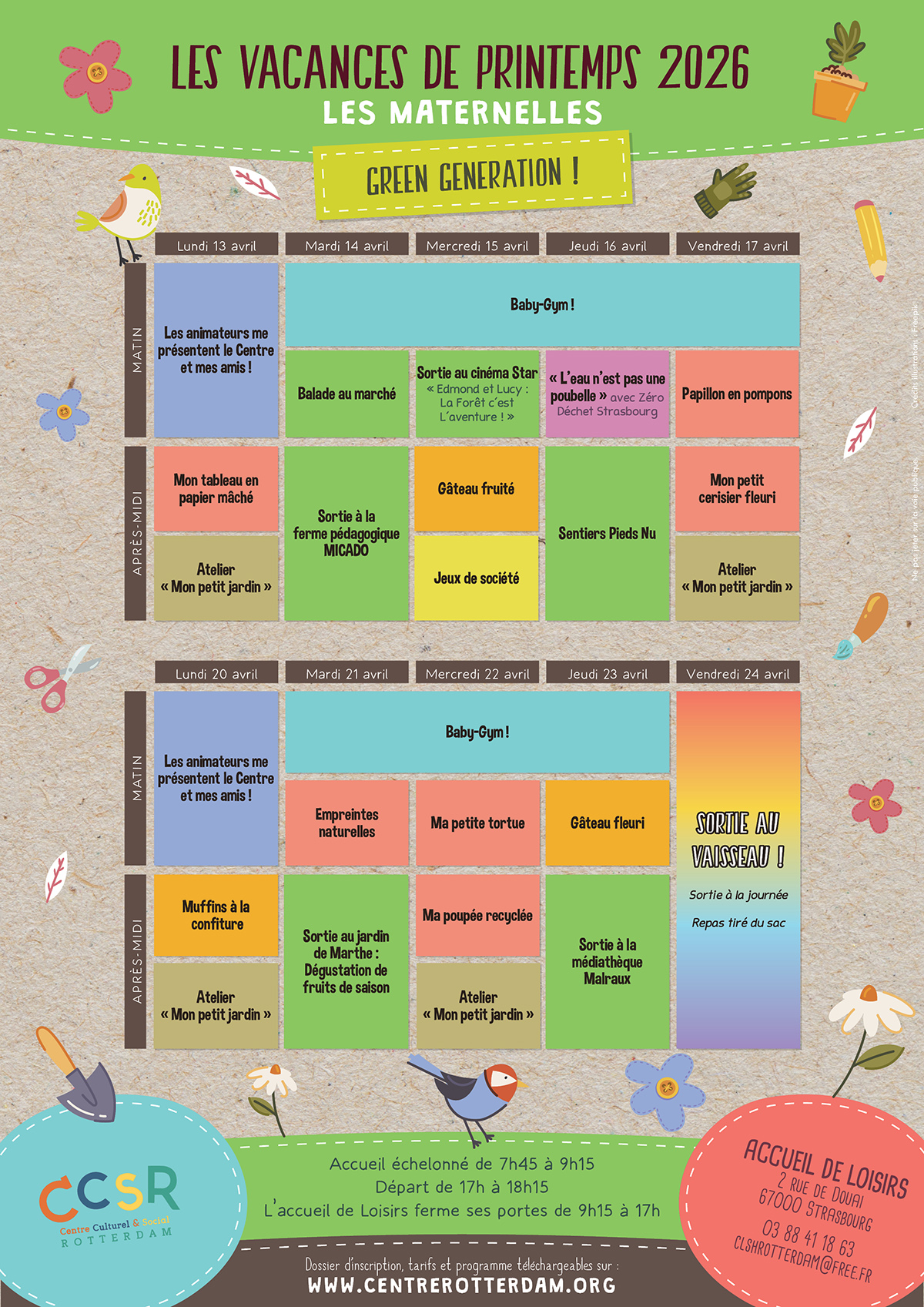 Programme - Vacances de Printemps 20262